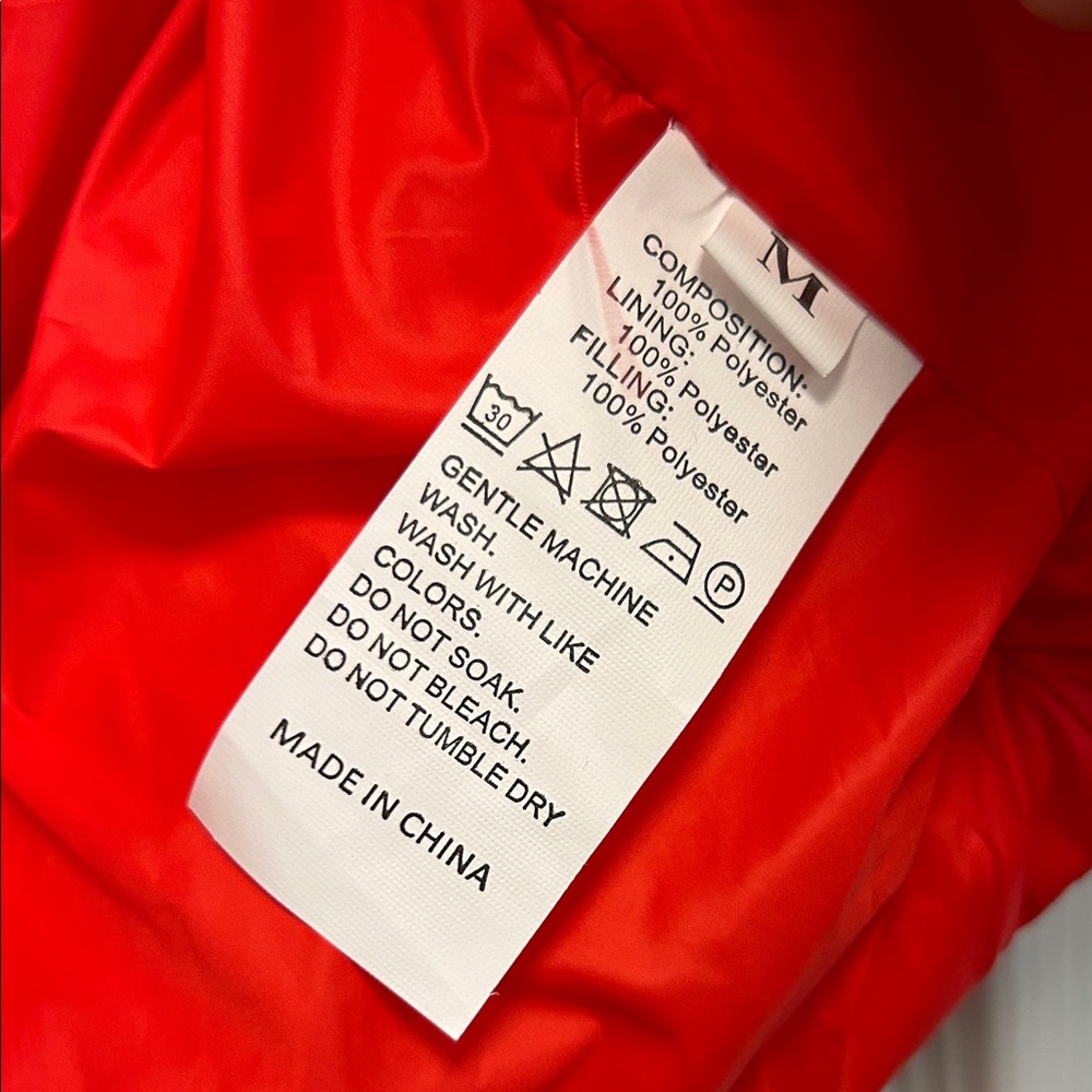 Red puffer jacket - Picture 3 of 4
